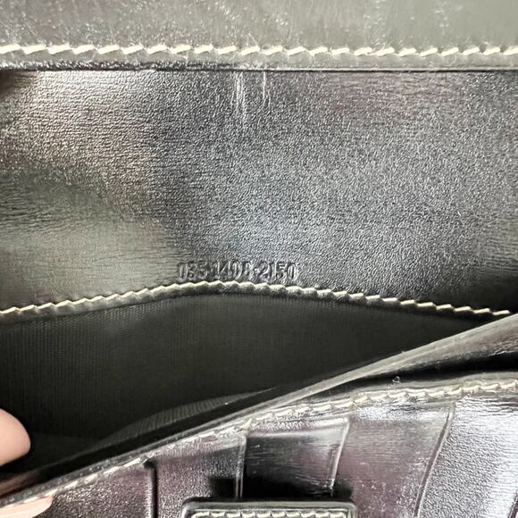Gucci Authentic Black Leather Long Wallet with Logo Plate - Picture 12 of 14